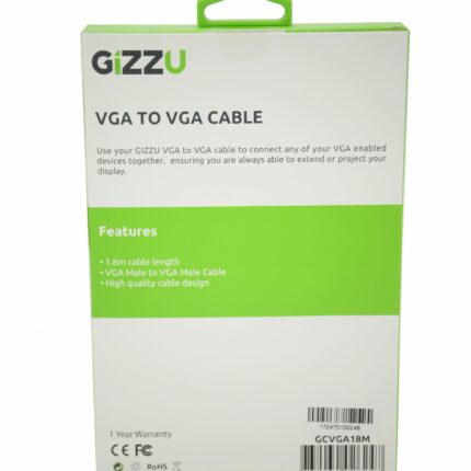 VGA To VGA 1.8M Cable Black