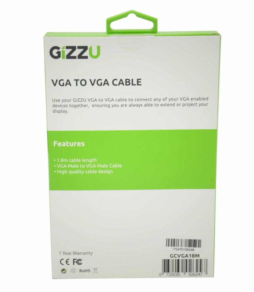 VGA To VGA 1.8M Cable Black